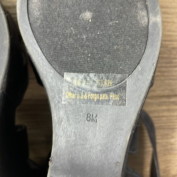 G by Guess Womens Heethe Black Faux Open Toe Wedge Heels Slingback Strappy sz 8 - Picture 12 of 14